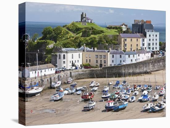 Tenby Harbour, Tenby, Pembrokeshire, Wales, United Kingdom, Europe-David Clapp-Stretched Canvas