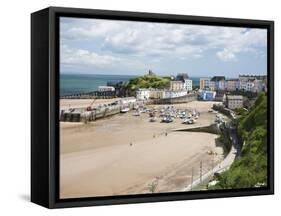 Tenby Harbour, Tenby, Pembrokeshire, Wales, United Kingdom, Europe-David Clapp-Framed Stretched Canvas