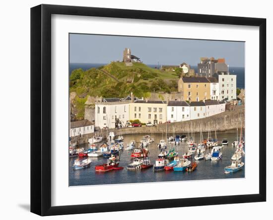 Tenby Harbour, Tenby, Pembrokeshire, Wales, United Kingdom, Europe-David Clapp-Framed Photographic Print