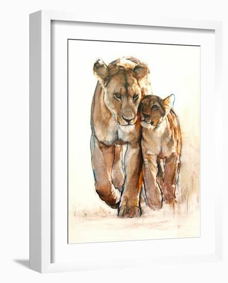 Tender, 2019, (conté and pastel on paper)-Mark Adlington-Framed Giclee Print