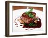 Tenderloin Steak Wrapped in Bacon with Red Sauce and Spinach-Kondor83-Framed Photographic Print