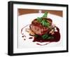 Tenderloin Steak Wrapped in Bacon with Red Sauce and Spinach-Kondor83-Framed Photographic Print