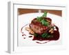 Tenderloin Steak Wrapped in Bacon with Red Sauce and Spinach-Kondor83-Framed Photographic Print