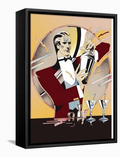 Tending Bar-David Chestnutt-Framed Stretched Canvas