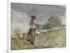 Tending Sheep, Houghton Farm-Winslow Homer-Framed Giclee Print