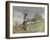 Tending Sheep, Houghton Farm-Winslow Homer-Framed Giclee Print