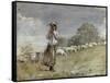 Tending Sheep, Houghton Farm-Winslow Homer-Framed Stretched Canvas