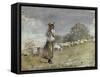 Tending Sheep, Houghton Farm-Winslow Homer-Framed Stretched Canvas