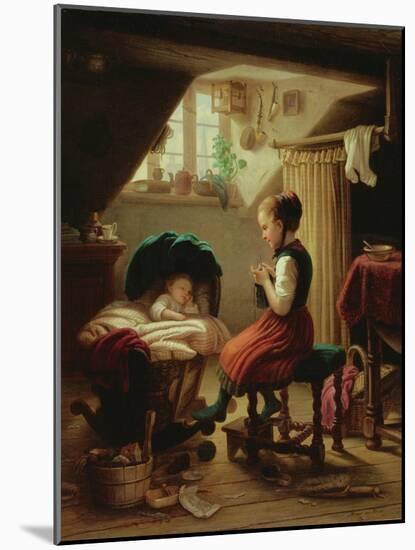 Tending the Little Ones-Johann Georg Meyer von Bremen-Mounted Giclee Print