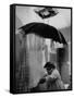 Tenement Dweller Struggling in Her Dilapidated Bathroom-Truman Moore-Framed Stretched Canvas