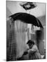 Tenement Dweller Struggling in Her Dilapidated Bathroom-Truman Moore-Mounted Photographic Print