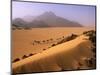 Tenere Desert, Camel Caravan Travelling Through the Air Mountains and Tenere Desert, Niger-Paul Harris-Mounted Photographic Print