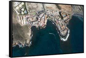 Tenerife, La Caleta, Aerial Picture, Beach, the Atlantic-Frank Fleischmann-Framed Stretched Canvas