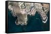 Tenerife, La Caleta, Aerial Picture, Beach, the Atlantic-Frank Fleischmann-Framed Stretched Canvas