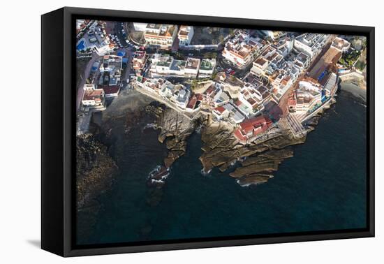 Tenerife, La Caleta, Aerial Picture, Fishing Village, Beach-Frank Fleischmann-Framed Stretched Canvas