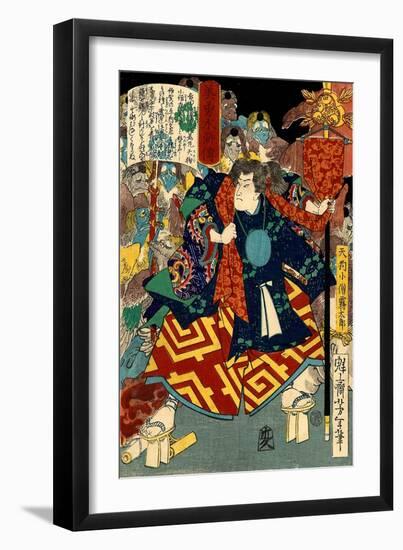 Tengu Kozô Kiritarô, from the Series Sagas of Beauty and Bravery-Yoshitoshi Tsukioka-Framed Giclee Print