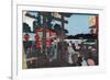 Tenman Shrine at Yushima, Japanese Wood-Cut Print-Lantern Press-Framed Art Print