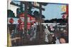 Tenman Shrine at Yushima, Japanese Wood-Cut Print-Lantern Press-Stretched Canvas