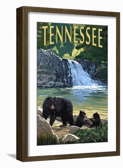 Tennessee - Abrams Falls-Lantern Press-Framed Art Print