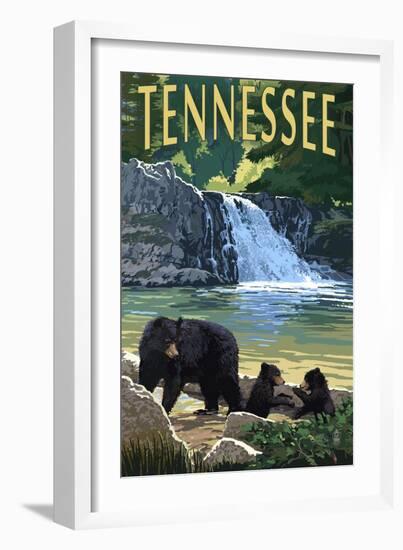 Tennessee - Abrams Falls-Lantern Press-Framed Art Print