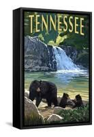 Tennessee - Abrams Falls-Lantern Press-Framed Stretched Canvas