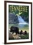 Tennessee - Abrams Falls-Lantern Press-Framed Art Print