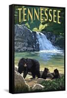 Tennessee - Abrams Falls-Lantern Press-Framed Stretched Canvas