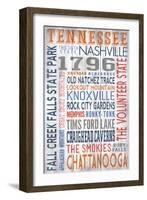 Tennessee - Barnwood Typography-Lantern Press-Framed Art Print