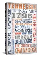 Tennessee - Barnwood Typography-Lantern Press-Stretched Canvas