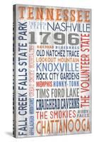 Tennessee - Barnwood Typography-Lantern Press-Stretched Canvas