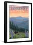 Tennessee - Bears and Spring Flowers-Lantern Press-Framed Art Print