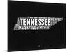 Tennessee Black and White Map-NaxArt-Mounted Art Print