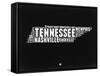 Tennessee Black and White Map-NaxArt-Framed Stretched Canvas