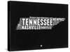 Tennessee Black and White Map-NaxArt-Stretched Canvas