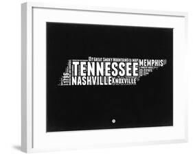 Tennessee Black and White Map-NaxArt-Framed Art Print