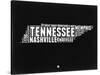 Tennessee Black and White Map-NaxArt-Stretched Canvas