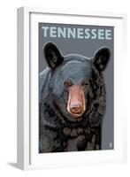 Tennessee - Black Bear Up Close-Lantern Press-Framed Art Print