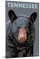 Tennessee - Black Bear Up Close-Lantern Press-Mounted Art Print