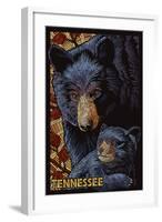 Tennessee - Black Bears Mosaic-Lantern Press-Framed Art Print