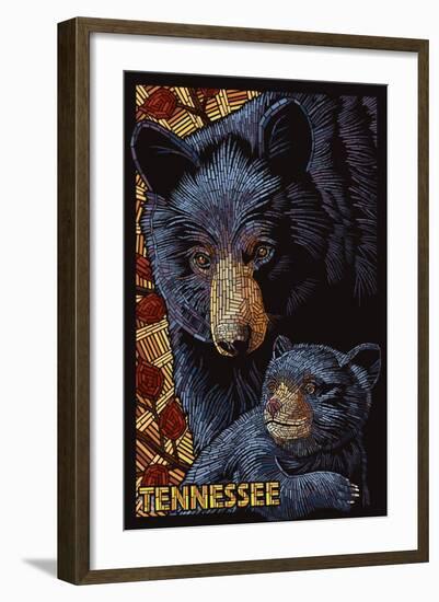 Tennessee - Black Bears Mosaic-Lantern Press-Framed Art Print