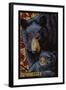 Tennessee - Black Bears Mosaic-Lantern Press-Framed Art Print