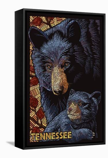 Tennessee - Black Bears Mosaic-Lantern Press-Framed Stretched Canvas