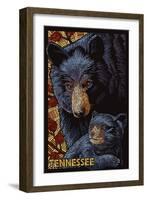 Tennessee - Black Bears Mosaic-Lantern Press-Framed Art Print