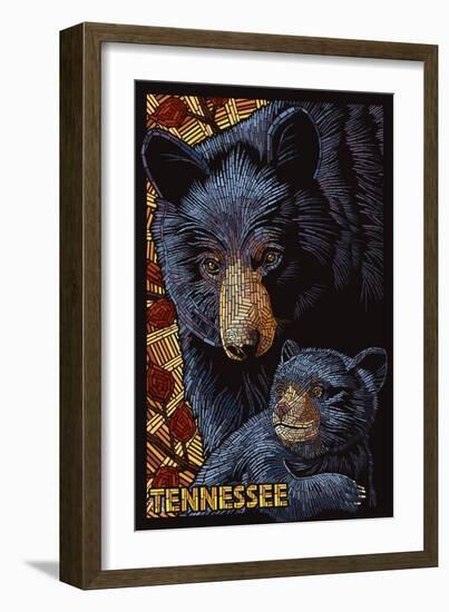 Tennessee - Black Bears Mosaic-Lantern Press-Framed Art Print