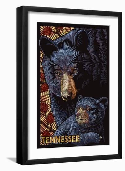 Tennessee - Black Bears Mosaic-Lantern Press-Framed Art Print