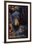 Tennessee - Black Bears Mosaic-Lantern Press-Framed Art Print