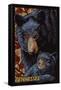 Tennessee - Black Bears Mosaic-Lantern Press-Framed Stretched Canvas