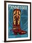 Tennessee - Boot-Lantern Press-Framed Art Print