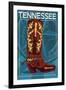 Tennessee - Boot-Lantern Press-Framed Art Print