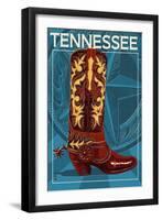 Tennessee - Boot-Lantern Press-Framed Art Print